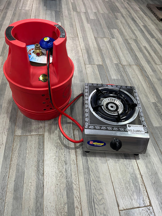 5KG Global Fiber Gas Cylinder & Auto-Ignition Stove Complete Package