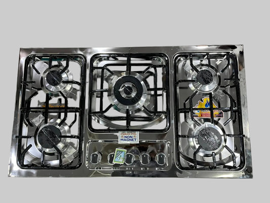 Manual Hob 5 Burners Heavy Duty Grill