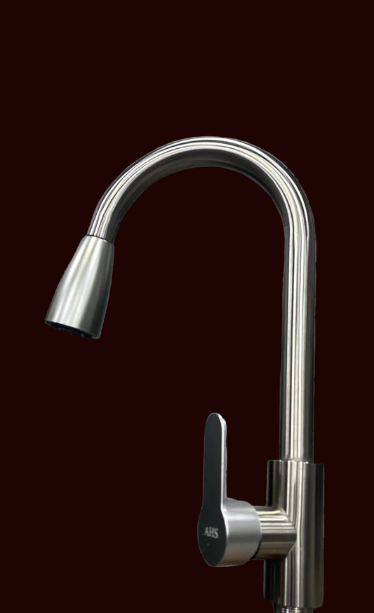 Imported Silver Steel 360° Rotatable Pull-Out Shower Sink Faucet / Tap
