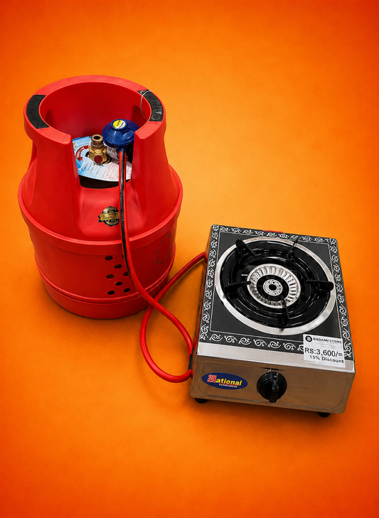 5KG Global Fiber Gas Cylinder & Auto-Ignition Stove Complete Package