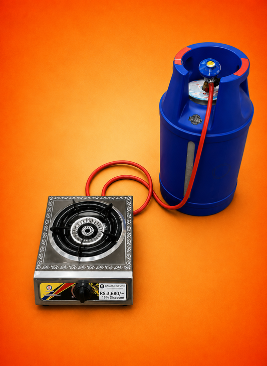 10KG Global Fiber Gas Cylinder & Auto-Ignition Stove Complete Package