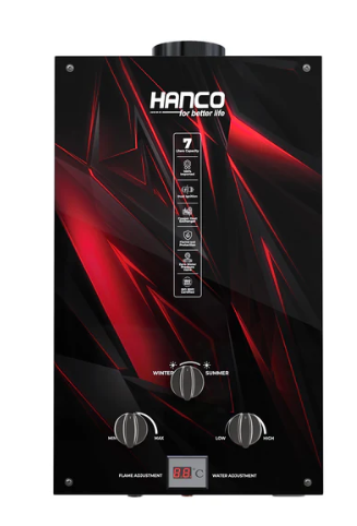 Hanco 7 Liters Instant Water Heater - Model 7G2 Dual Ignition - Gas Geyser