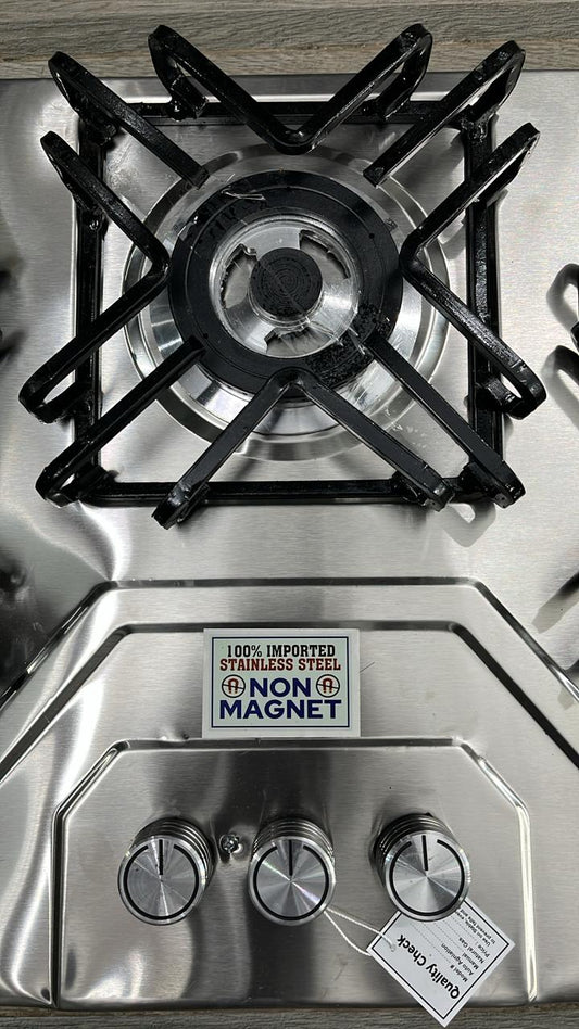 Heavy-Duty Manual Gas Hob (3 Jumbo Burners) Square Grill