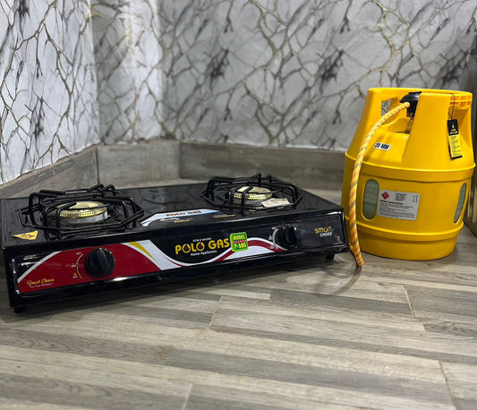 5KG Burhan Fiber Gas Cylinder & Double Auto-Ignition Stove Complete Package