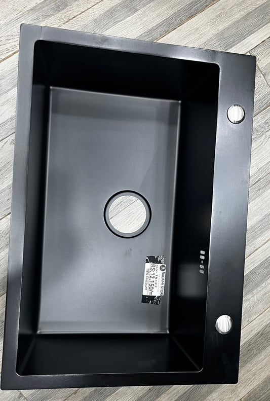 Black Matt Kitchen Sink Hand Made Imported Size:18x26 inches