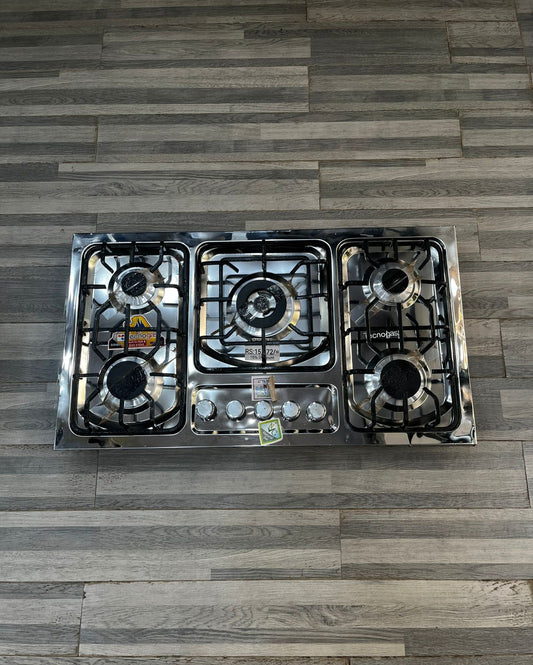 Manual Hob 5 Burners Heavy Duty Grill