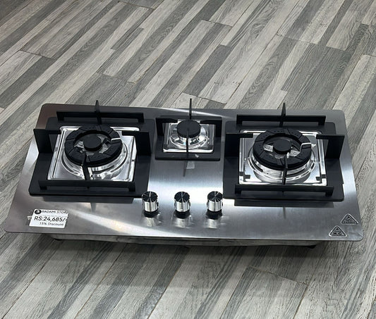 Heavy Duty 3-Burner Stainless Steel Built-in Hob (14 Gauge / 3MM)