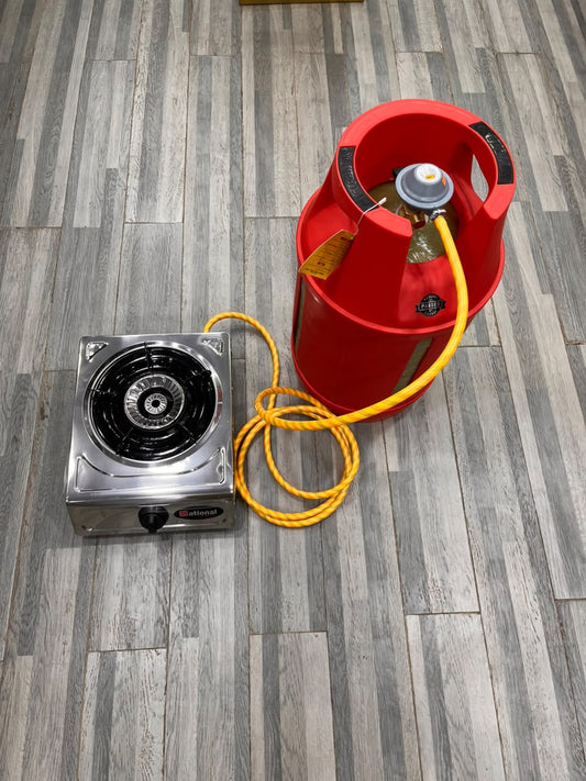 10KG Global Fiber Gas Cylinder & Auto-Ignition Stove Complete Package